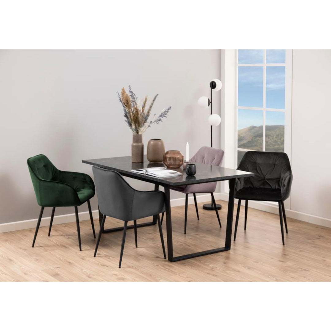 Chaise BROOKE velours avec accoudoirs