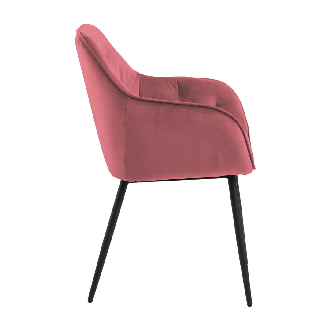 Chaise BROOKE velours avec accoudoirs