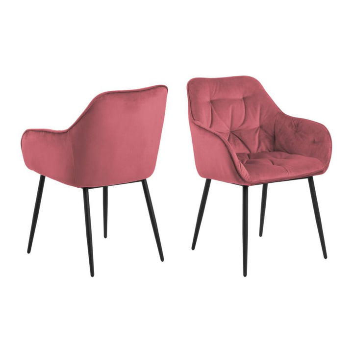 Chaise BROOKE velours avec accoudoirs