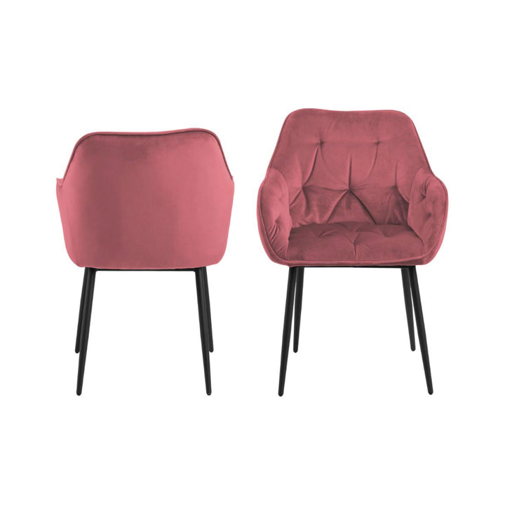Chaise BROOKE velours avec accoudoirs