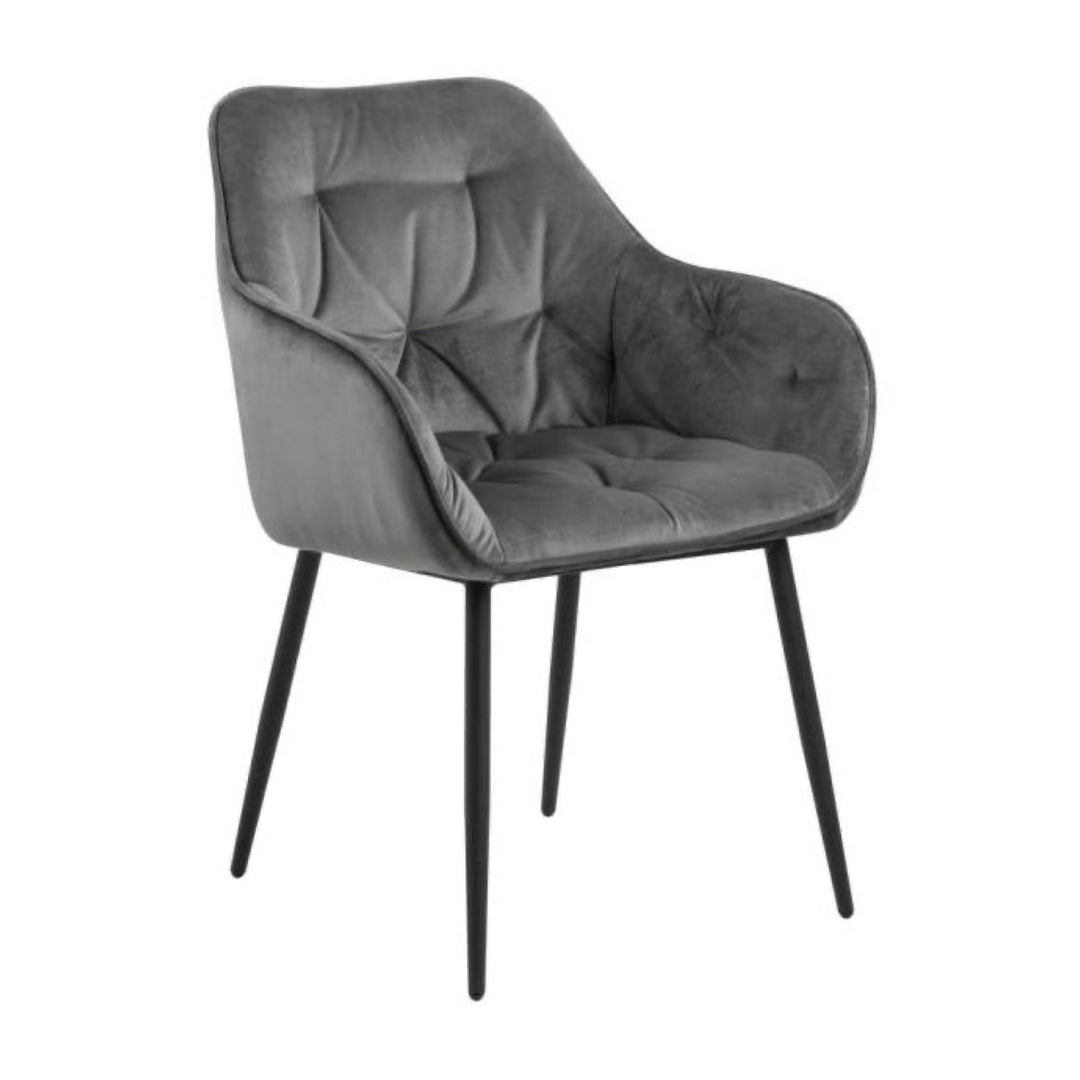 Chaise BROOKE velours avec accoudoirs