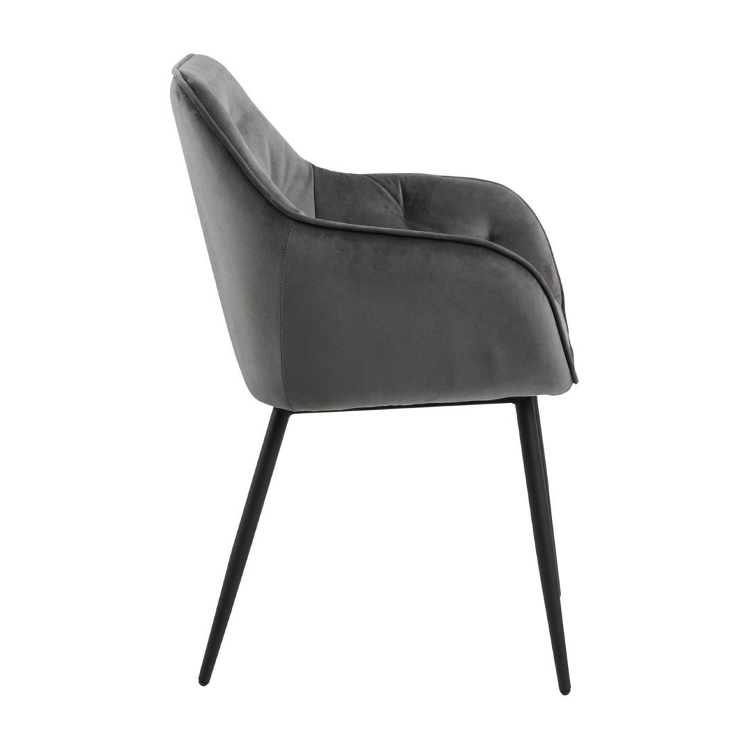 Chaise BROOKE velours avec accoudoirs