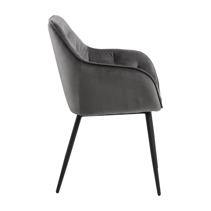 Chaise BROOKE velours avec accoudoirs