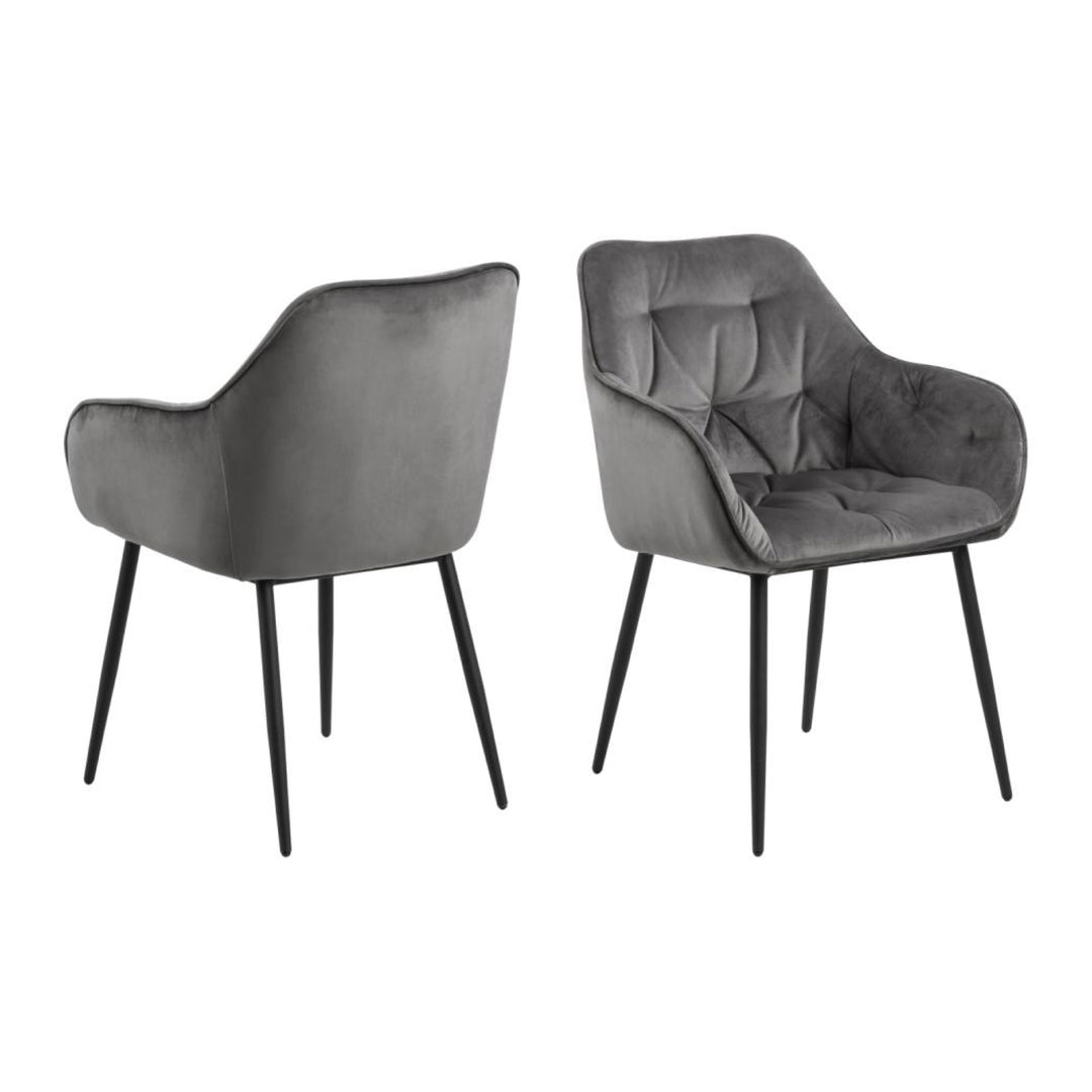 Chaise BROOKE velours avec accoudoirs