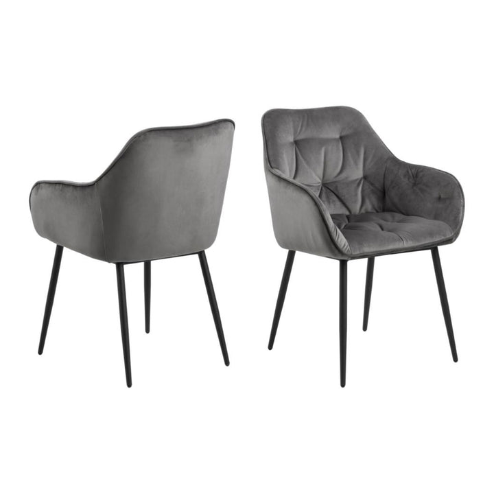 Chaise BROOKE velours avec accoudoirs