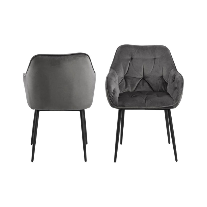 Chaise BROOKE velours avec accoudoirs