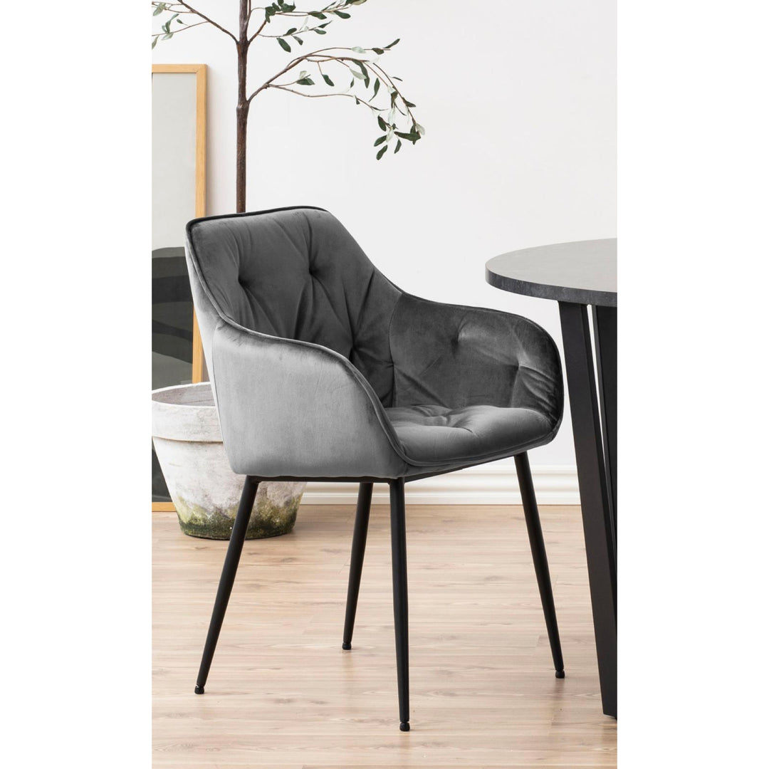 Chaise BROOKE velours avec accoudoirs