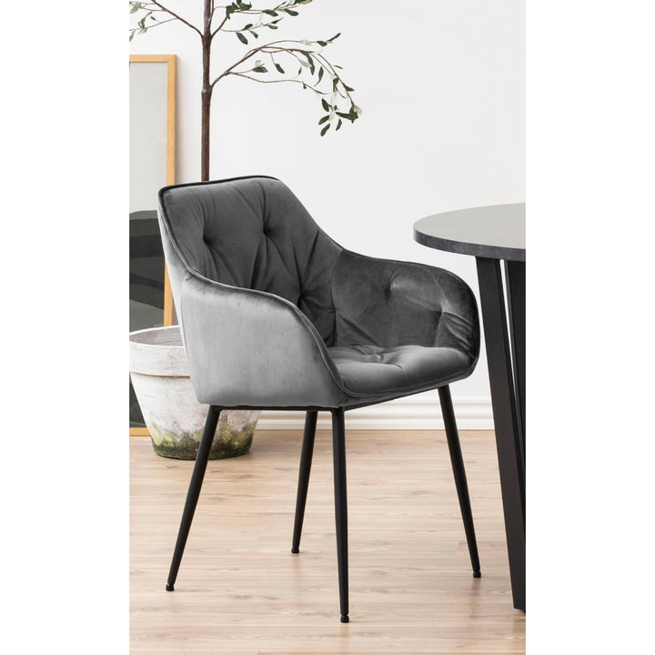 Chaise BROOKE velours avec accoudoirs