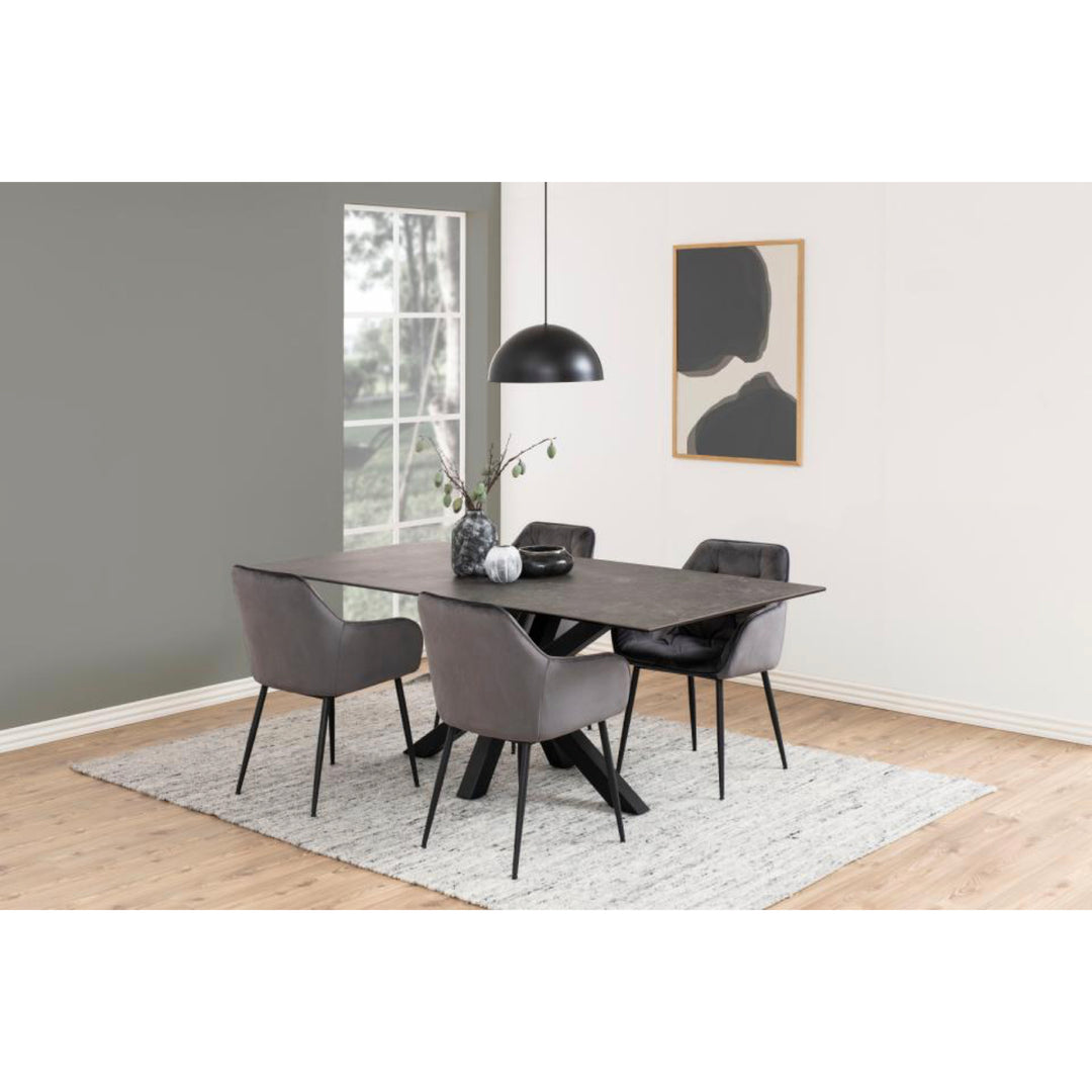 Chaise BROOKE velours avec accoudoirs
