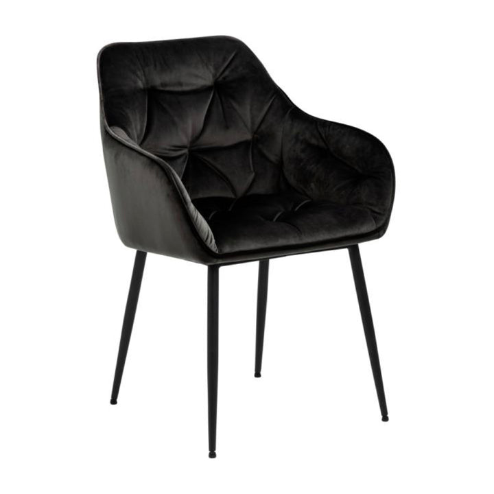 Chaise BROOKE velours avec accoudoirs