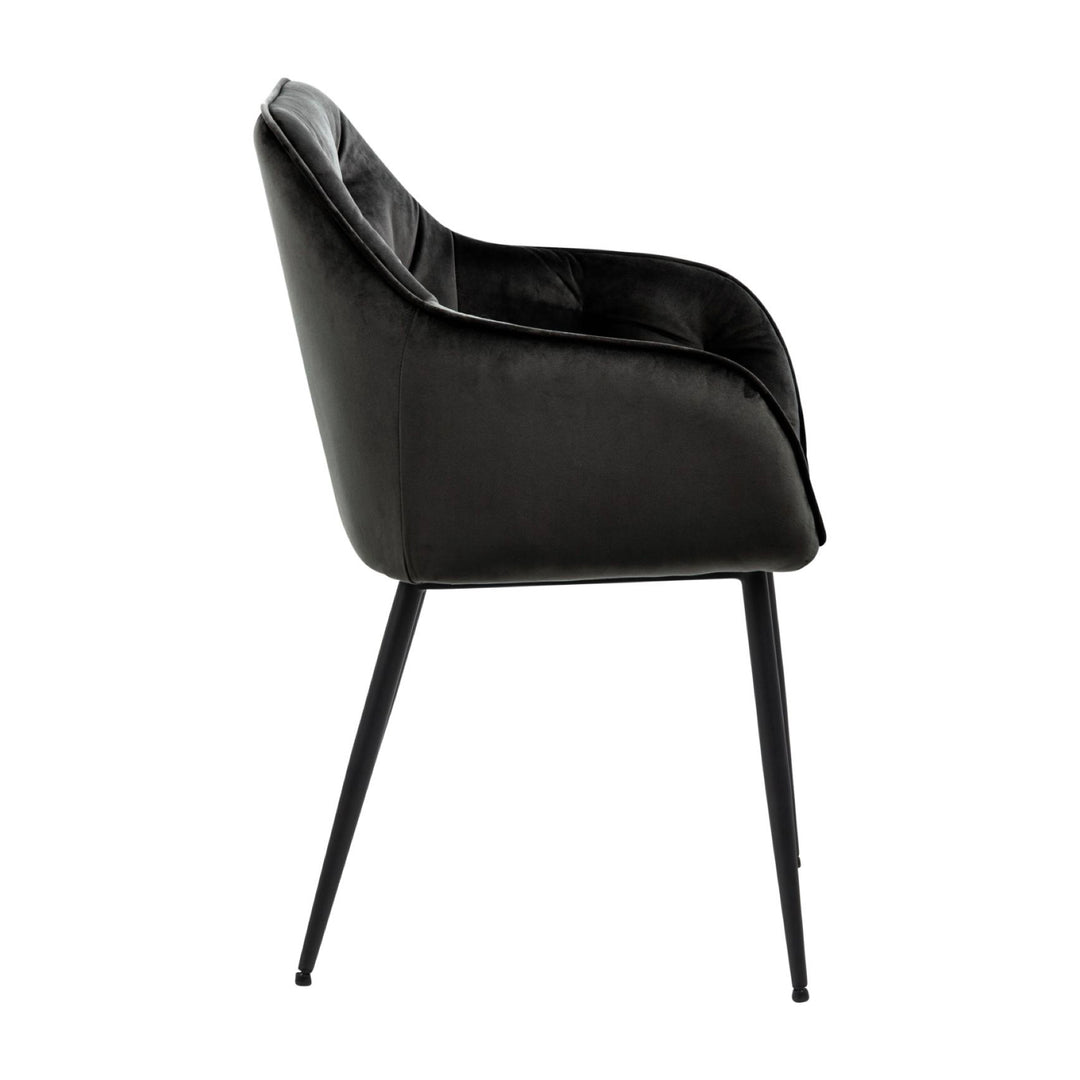 Chaise BROOKE velours avec accoudoirs