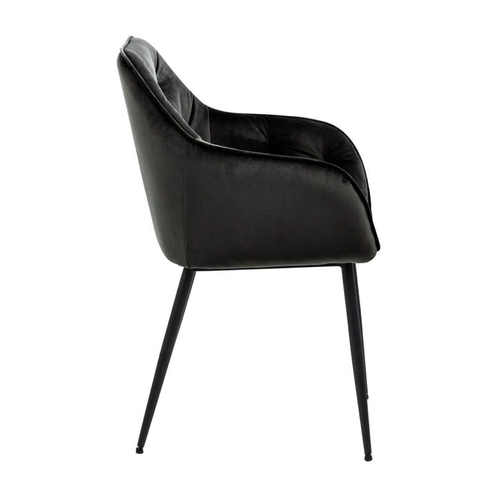 Chaise BROOKE velours avec accoudoirs