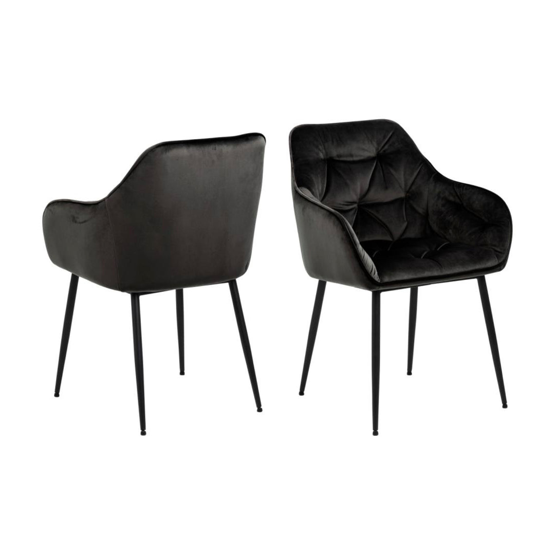 Chaise BROOKE velours avec accoudoirs