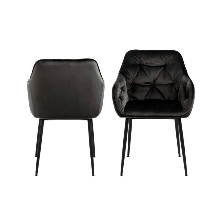 Chaise BROOKE velours avec accoudoirs