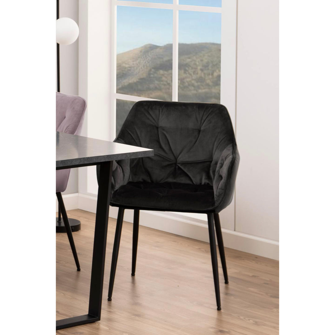 Chaise BROOKE velours avec accoudoirs