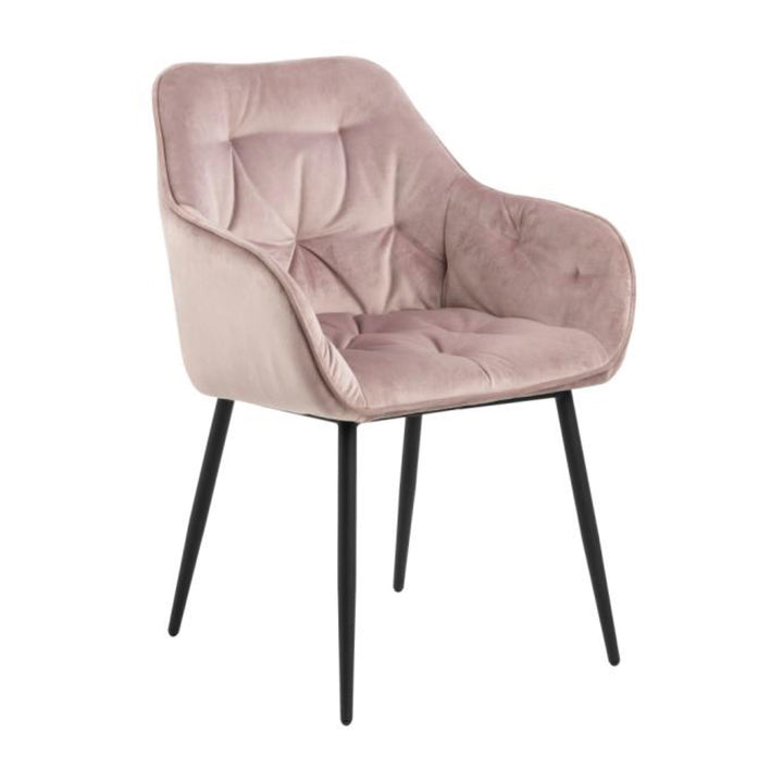 Chaise BROOKE velours avec accoudoirs