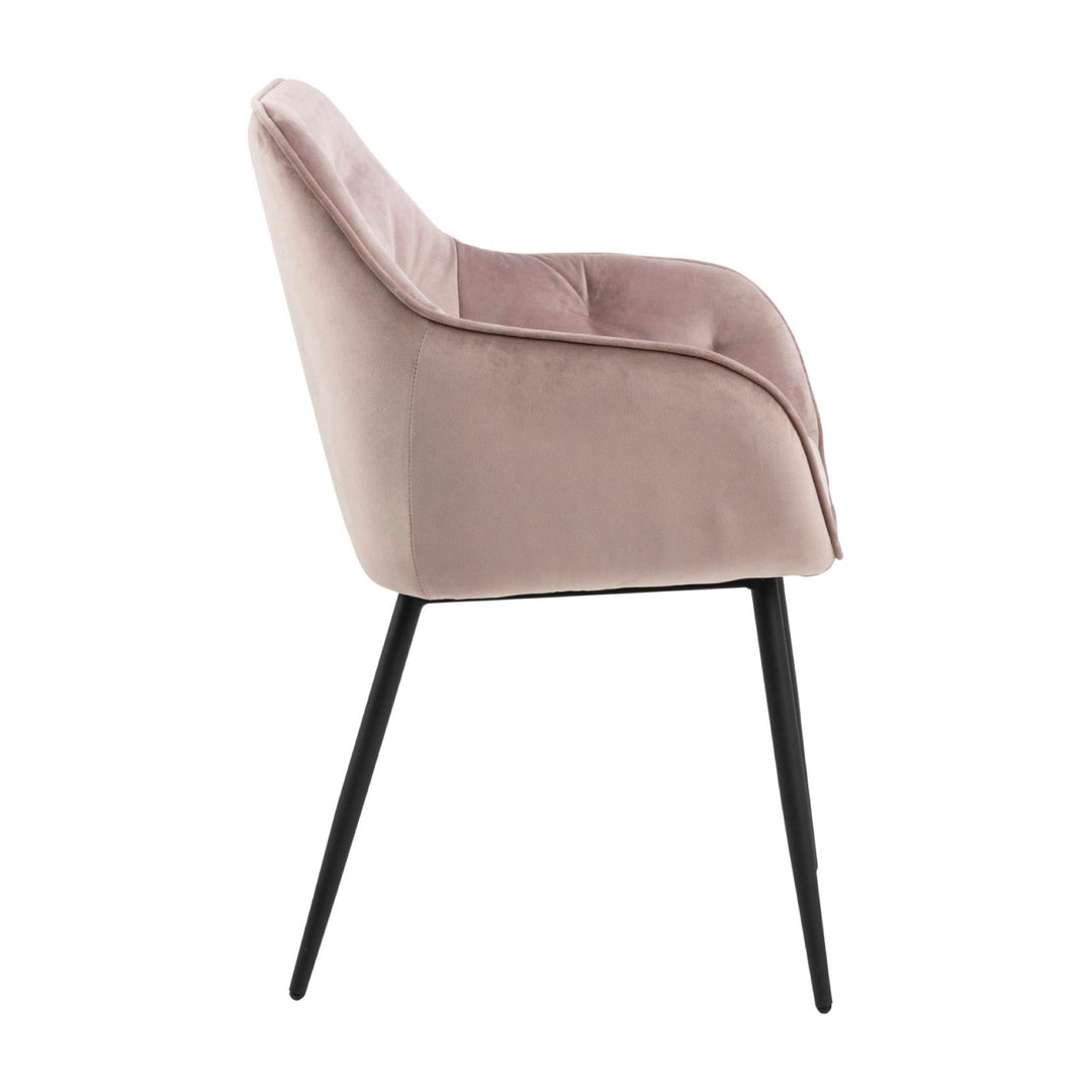 Chaise BROOKE velours avec accoudoirs