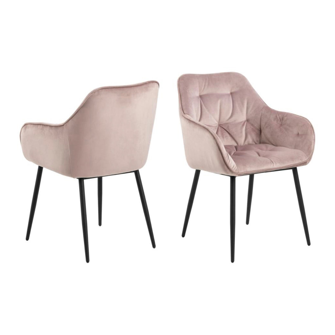 Chaise BROOKE velours avec accoudoirs