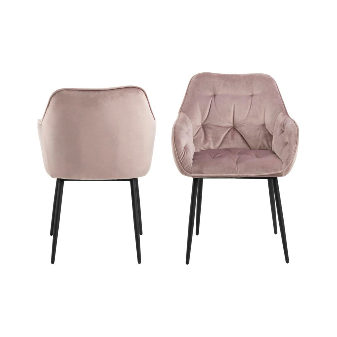 Chaise BROOKE velours avec accoudoirs