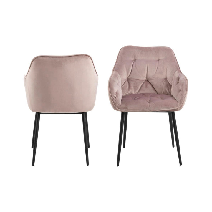 Chaise BROOKE velours avec accoudoirs