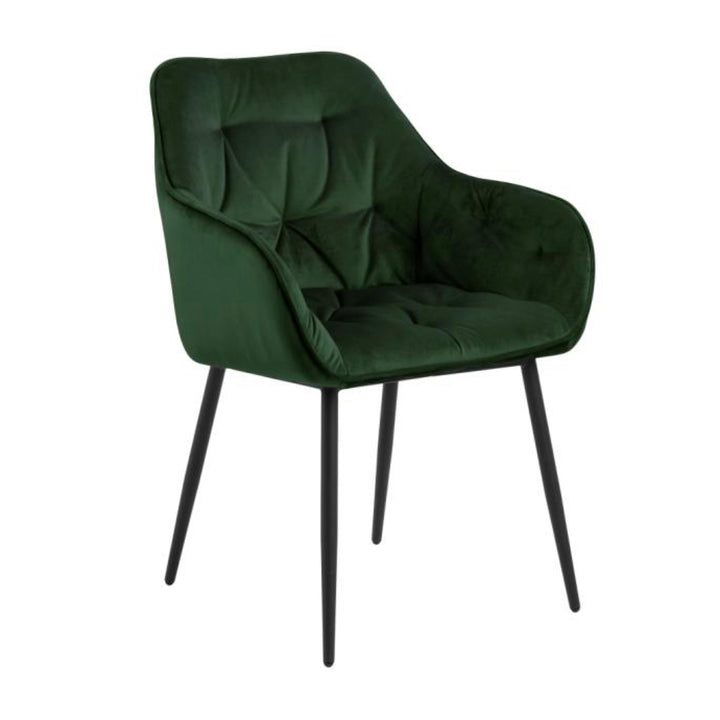 Chaise BROOKE velours avec accoudoirs