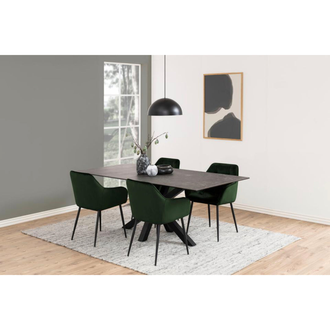Chaise BROOKE velours avec accoudoirs