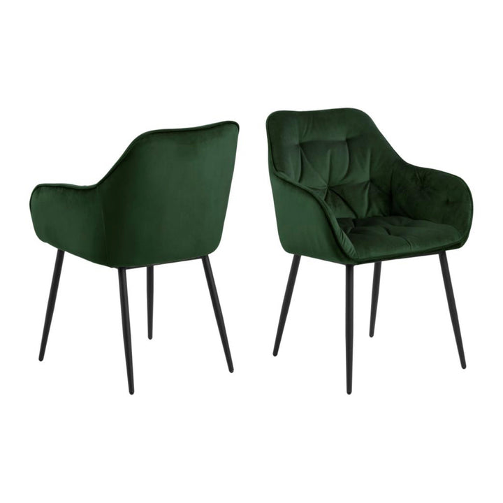 Chaise BROOKE velours avec accoudoirs