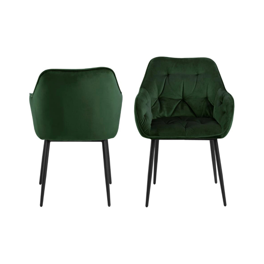 Chaise BROOKE velours avec accoudoirs