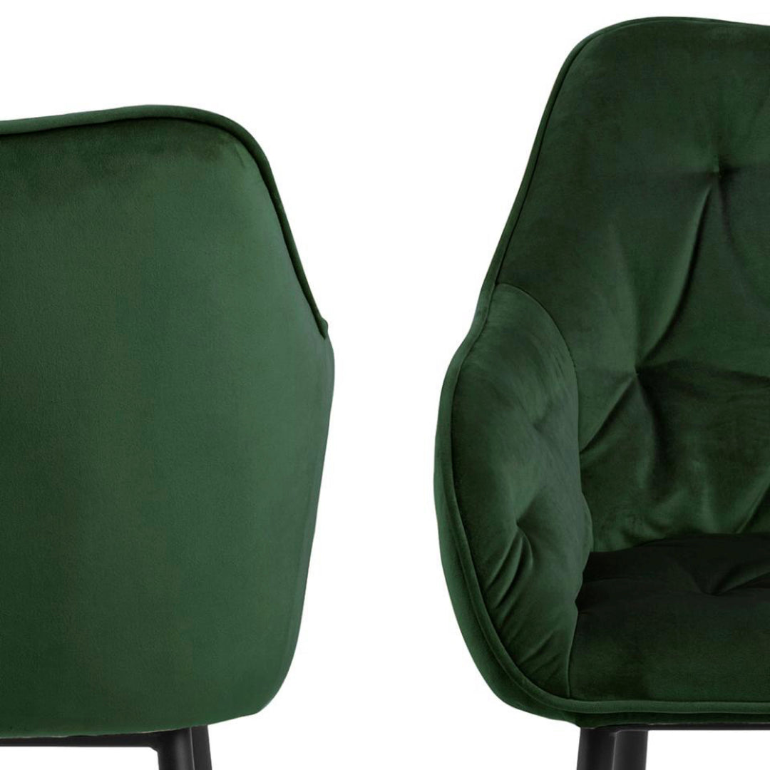 Chaise BROOKE velours avec accoudoirs