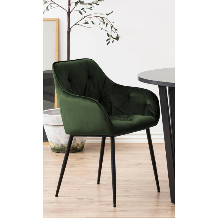 Chaise BROOKE velours avec accoudoirs
