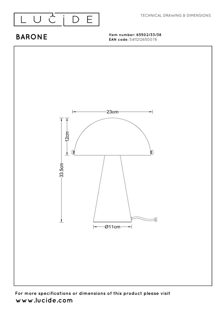 Lampe à poser BARONE D23