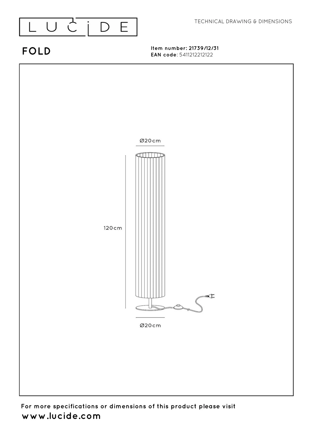 Lampadaire FOLD 2xE27